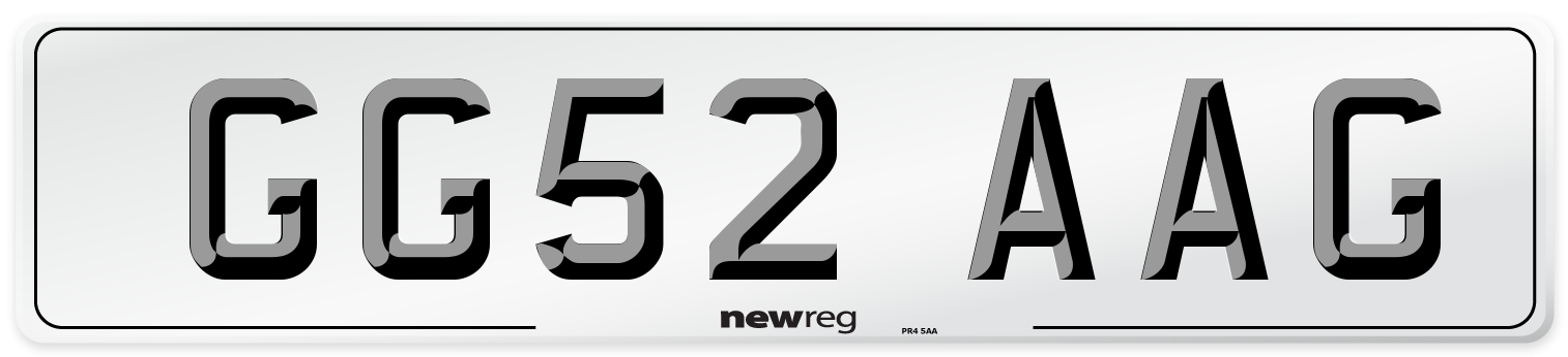 GG52 AAG Number Plate from New Reg